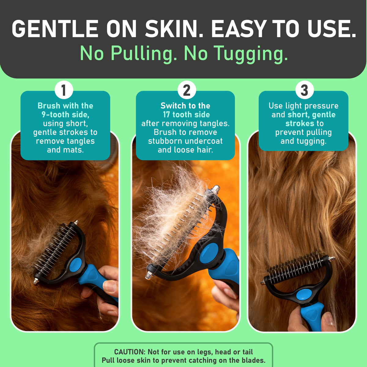COATGUARD - Dual-Sided Pet Comb for Easy Deshedding and Detangling
