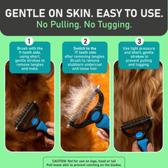 COATGUARD - Dual-Sided Pet Comb for Easy Deshedding and Detangling