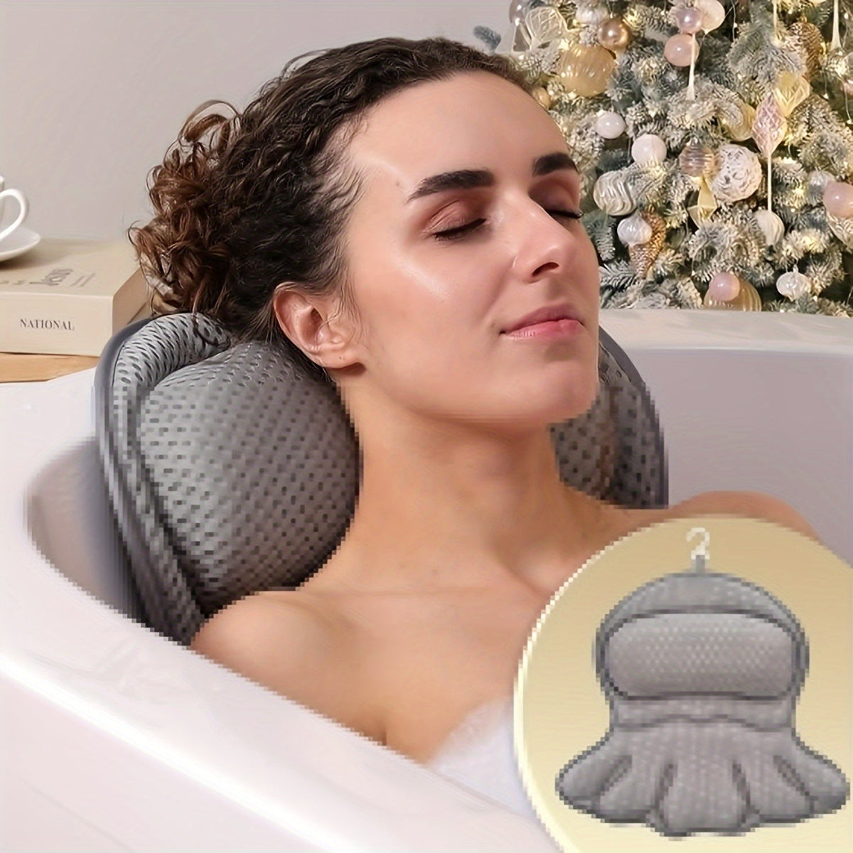 SOAKORA - Sculpted Bath Pillow for Neck and Back Support