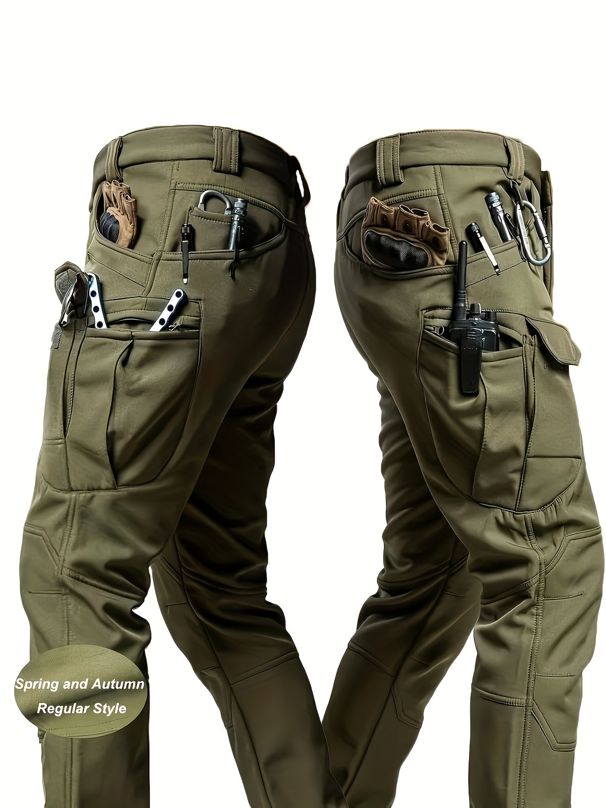 ROVEXIL - Men's Stretch Cargo Pants for Flexible Pocket Storage