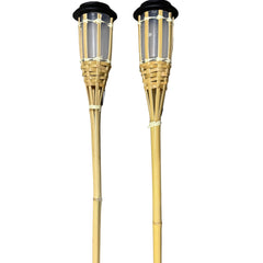 FLAMEGLOW - Solar Bamboo Flame Lights for Warm Outdoor Ambiance