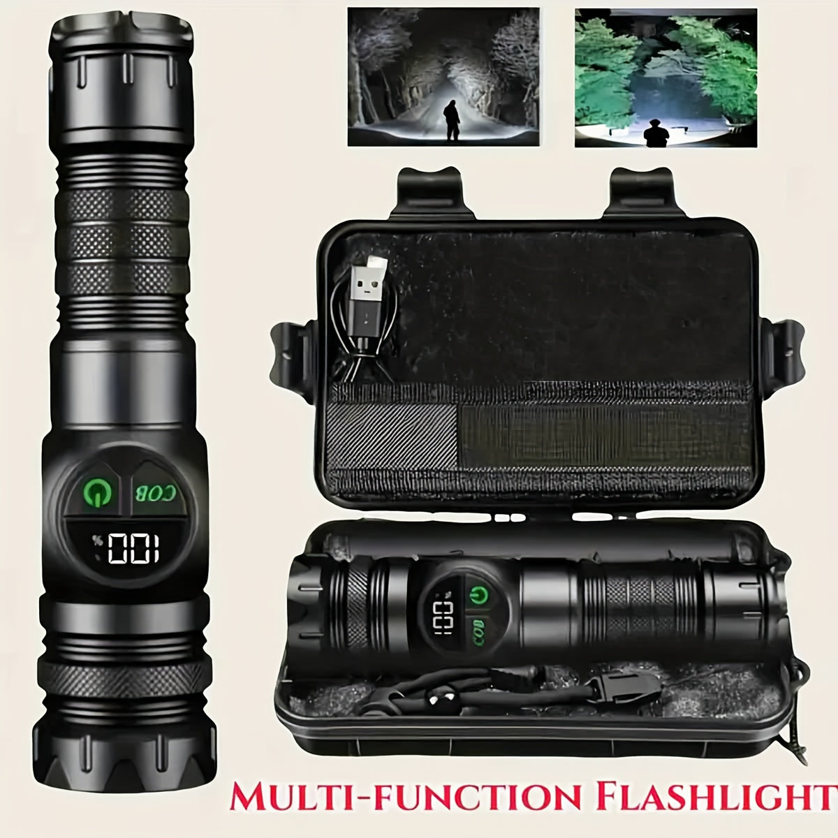 VELQORA - Rechargeable Zoom Flashlight for Hands-Free Repairs