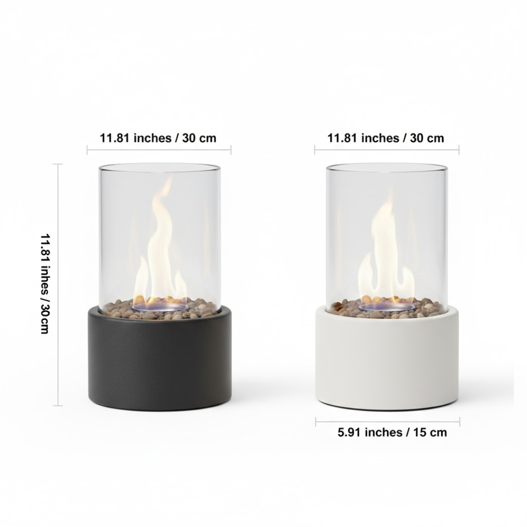 IGNELORA - Tabletop Bioethanol Fireplace for Smoke-Free Ambience
