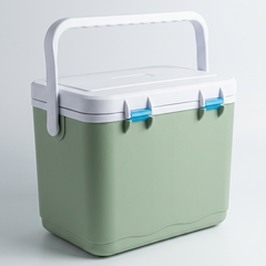 Green cooler, studio background