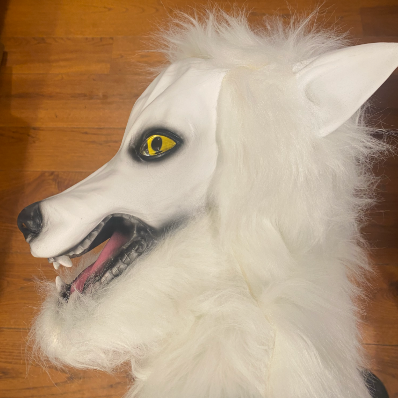LUPHORA - LED Werewolf Mask with Glowing Eyes and Movable Ears