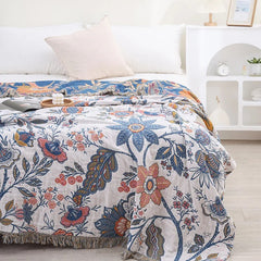 FLORAVYN - Reversible Floral Cotton Throw That Elevates Any Sofa