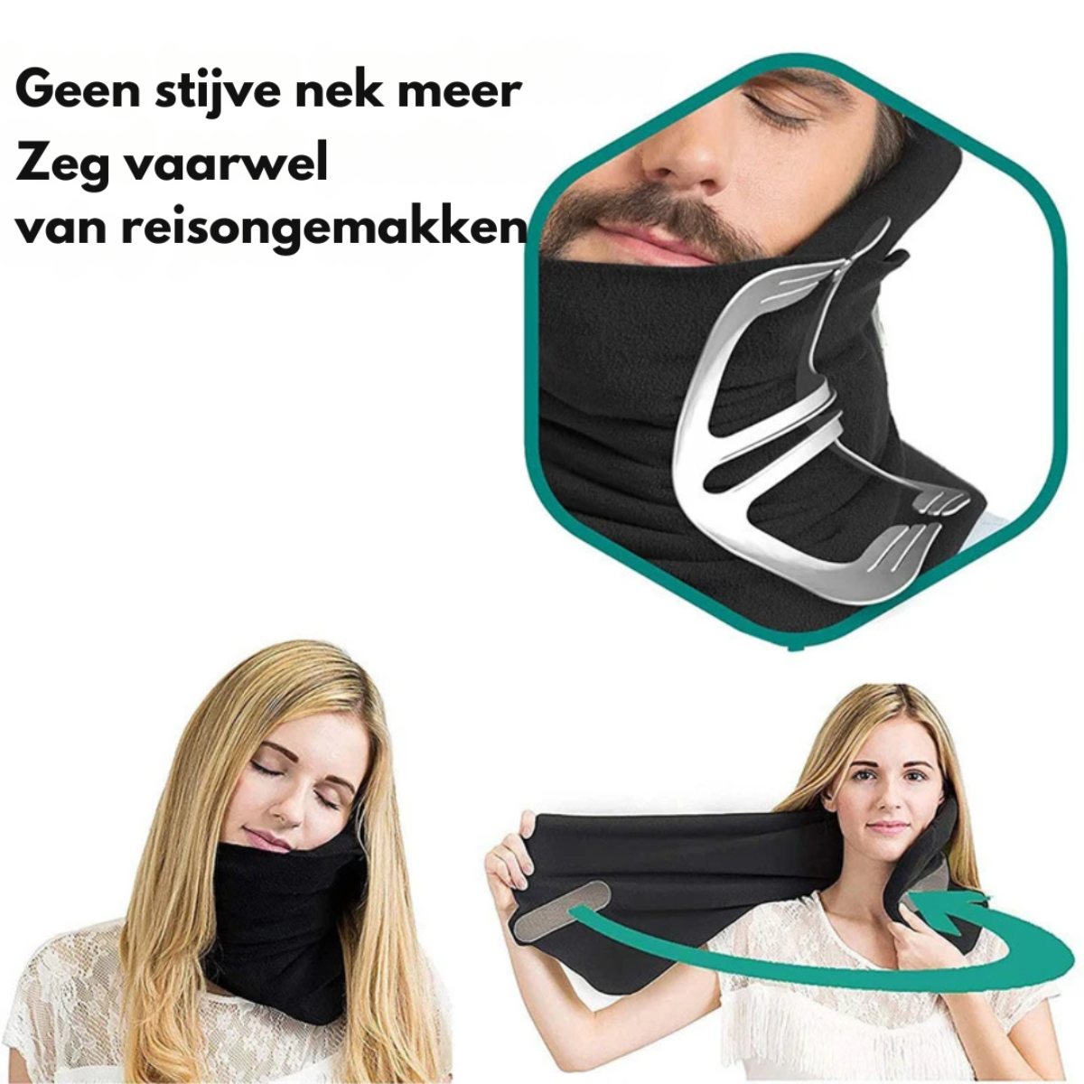 NUVYRA - Ergonomic Travel Pillow for Neck Support on Long Journeys
