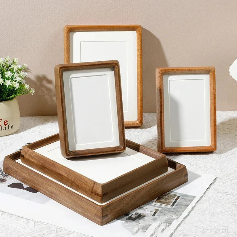 KERVILO - Sculptural Wood Photo Frame for Anchored Tabletop Display