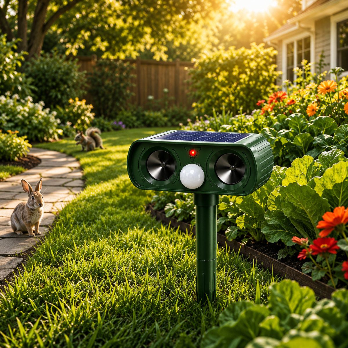 PESTWARD - Solar Motion Animal Repeller for Humane Garden Protection