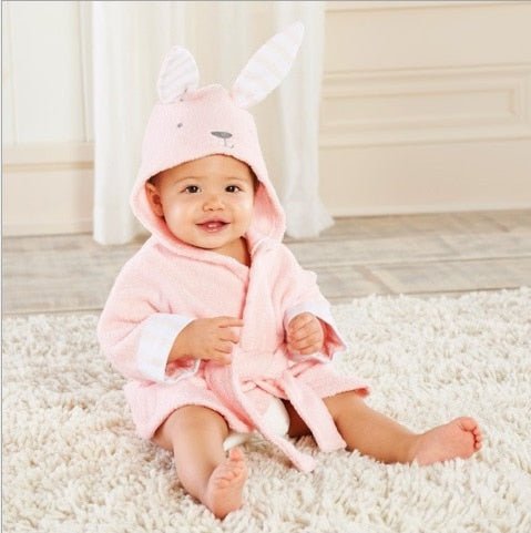 SNUGLIO - Cotton Animal Hooded Baby Robe for Cozy Drying