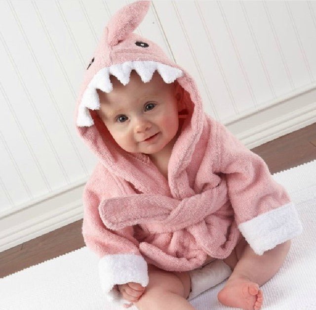 SNUGLIO - Cotton Animal Hooded Baby Robe for Cozy Drying