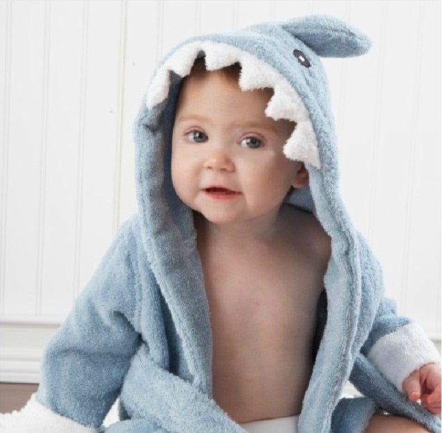 SNUGLIO - Cotton Animal Hooded Baby Robe for Cozy Drying