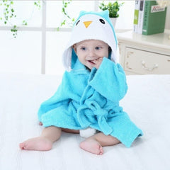 SNUGLIO - Cotton Animal Hooded Baby Robe for Cozy Drying