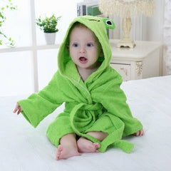 SNUGLIO - Cotton Animal Hooded Baby Robe for Cozy Drying