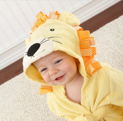 SNUGLIO - Cotton Animal Hooded Baby Robe for Cozy Drying