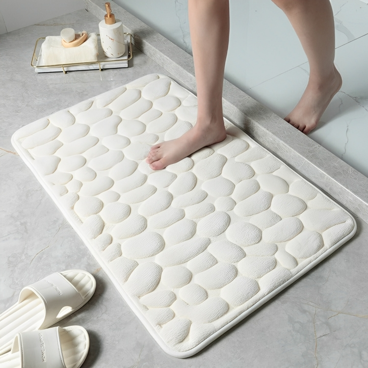 PEBLORA - Sculpted Bath Mat for Dry Floors and Safer Steps