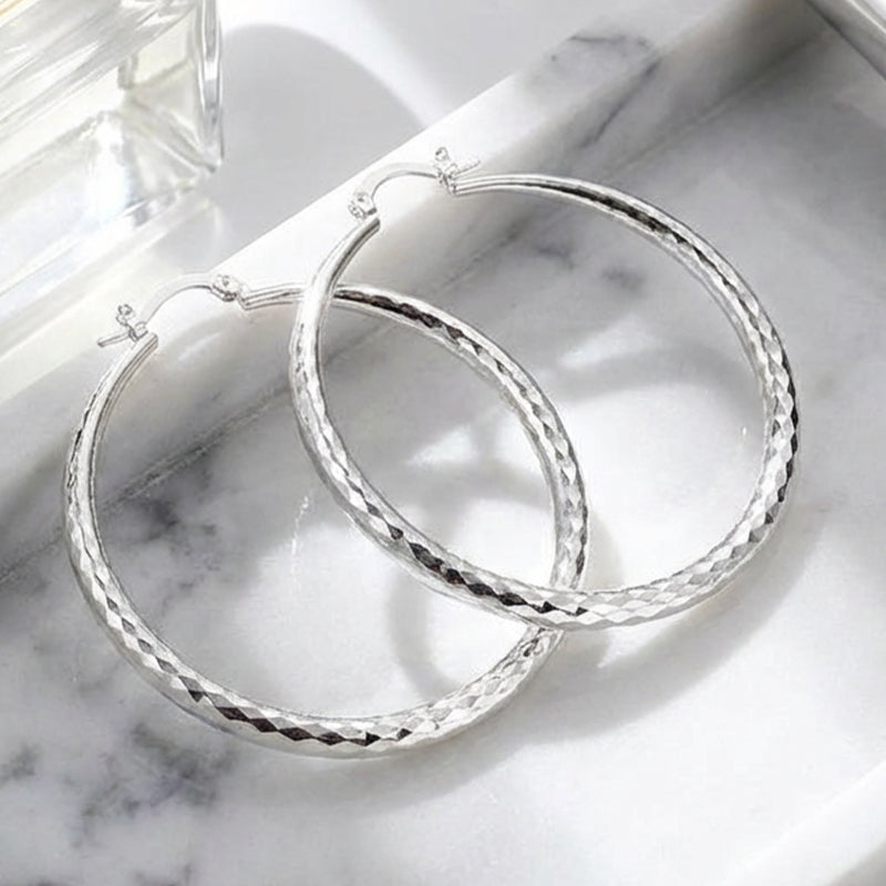 LUMEVRA - Diamond-Cut Hoop Earrings That Catch the Light