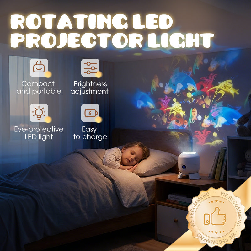 RIPPLELIGHT - Rotating LED Projector for a Calming Room Glow
