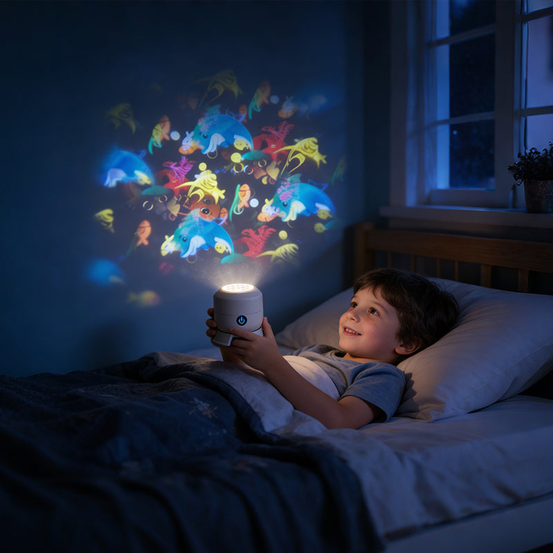 RIPPLELIGHT - Rotating LED Projector for a Calming Room Glow