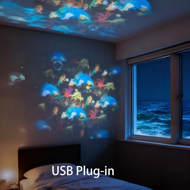 RIPPLELIGHT - Rotating LED Projector for a Calming Room Glow