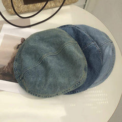 DENMORA - Vintage Denim Beret for Comfortable Artistic Style
