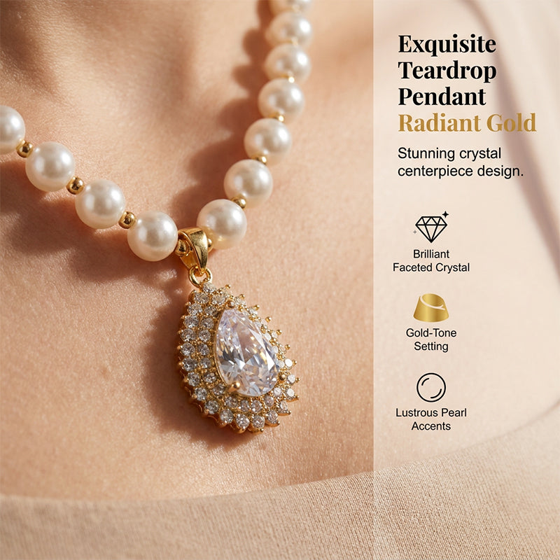LUSTREBELLE - Faux Pearl Necklace for Timeless Everyday Elegance