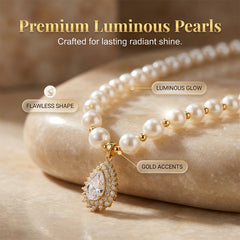 LUSTREBELLE - Faux Pearl Necklace for Timeless Everyday Elegance