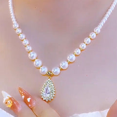 LUSTREBELLE - Faux Pearl Necklace for Timeless Everyday Elegance
