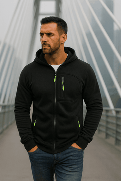 FLEVARO - Fleece-Lined Zip Hoodie for Warm Everyday Layering