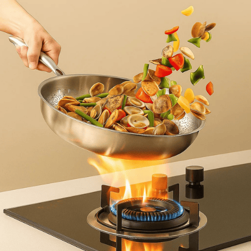 KULVORA - Coating-Free Stainless Steel Pan for Precise Searing