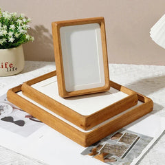 KERVILO - Sculptural Wood Photo Frame for Anchored Tabletop Display
